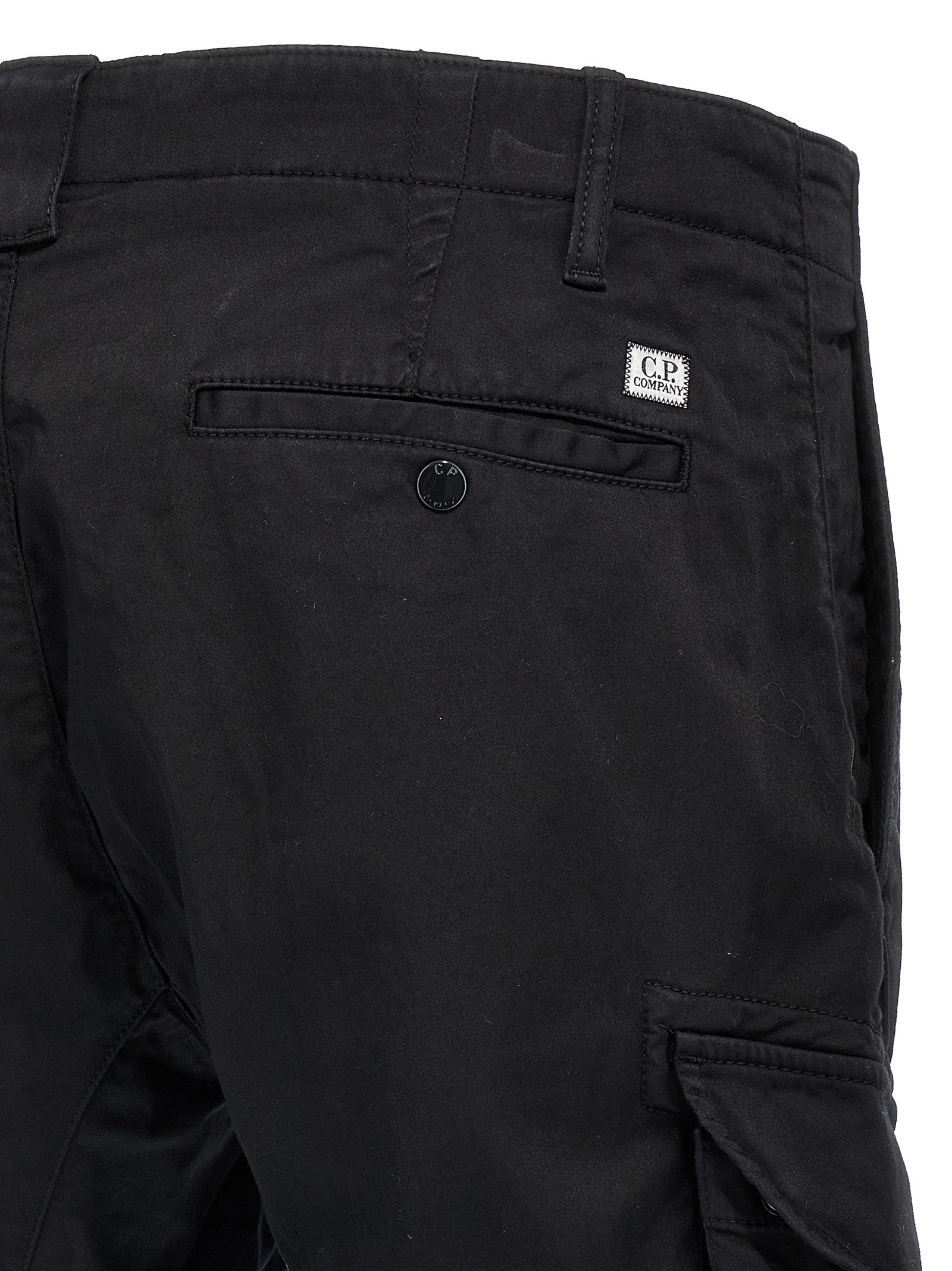Cargo Pants by C.P. Company for men in stretch cotton black & signature features a architectural straight-leg with a architectural long and architectural .