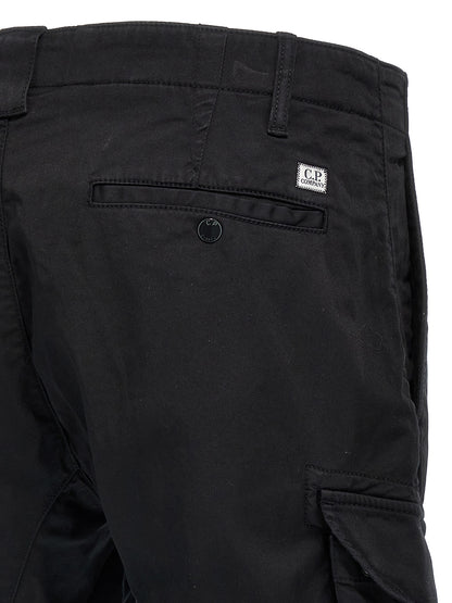 Cargo Pants by C.P. Company for men in stretch cotton black & signature features a architectural straight-leg with a architectural long and architectural .