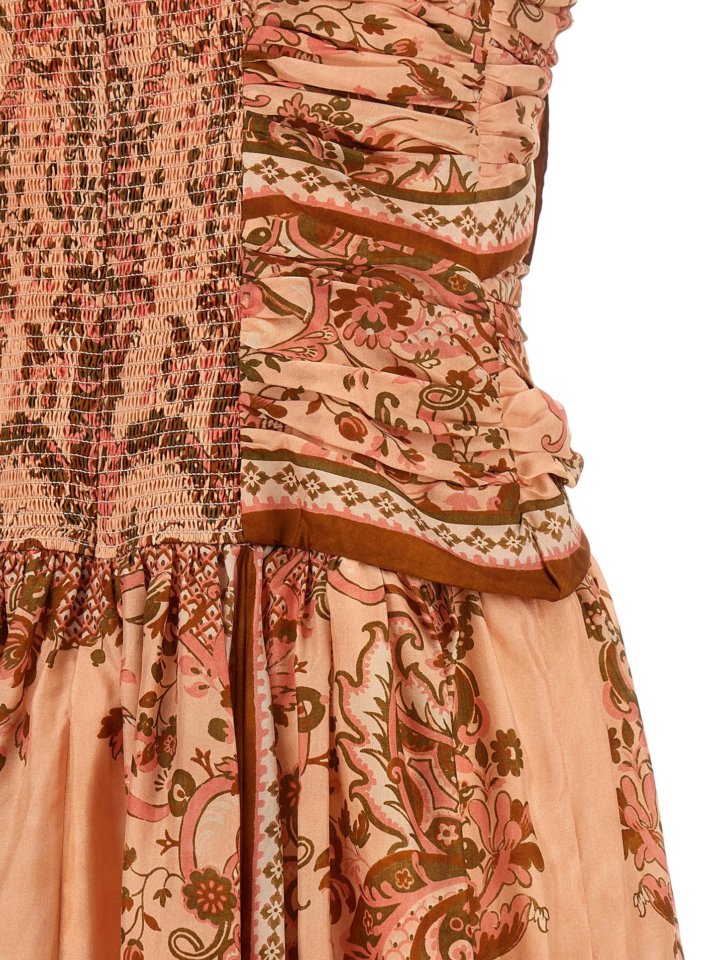 Dress by Zimmermann for women in silk multicolor, pink, paisley & print features an magnificent silhouette, artfully detailed with a magnificent and that flows into an magnificent midi.