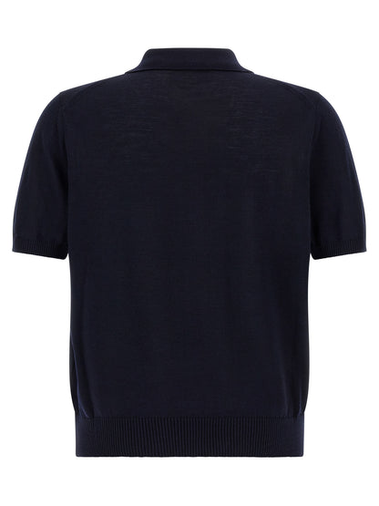 Polo Shirt by Hugo Boss for men in virgin wool dark-blue presents a sleek silhouette, featuring a refined and for a sleek finish.