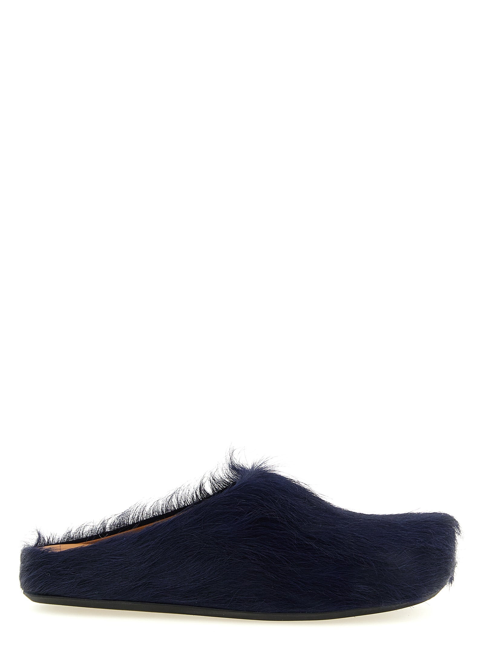 Flat Mule Mules Slip-On Shoes by Marni for men in calfskin leather blue features an dynamic silhouette from the Men's Calfskin Leather Flat Mule Mules Slip-On Shoes collection, defined by a dynamic and flat for a dynamic look.