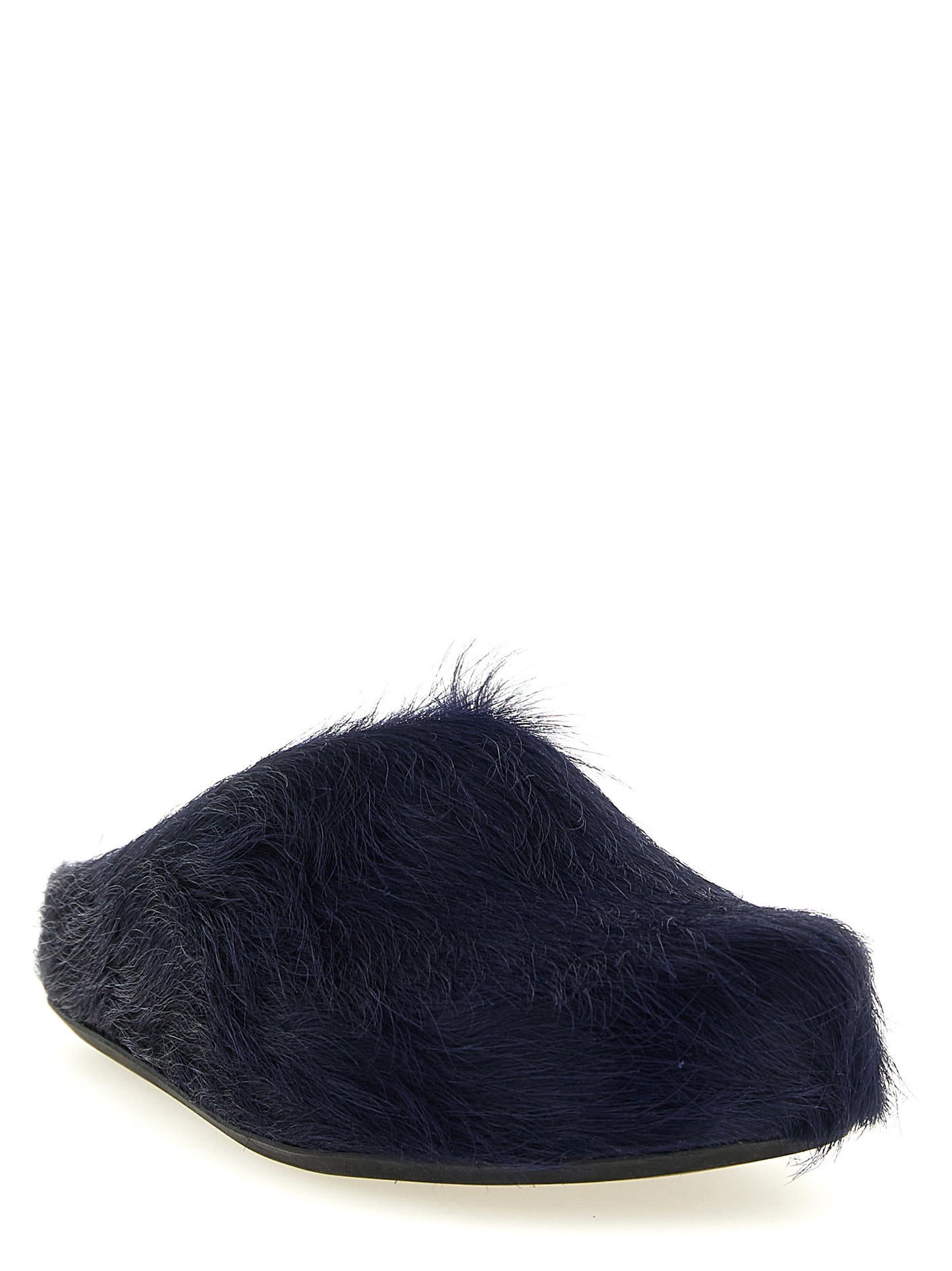 Flat Mule Mules Slip-On Shoes by Marni for men in calfskin leather blue showcases a impeccable silhouette as Men's Calfskin Leather Flat Mule Mules Slip-On Shoes, artfully designed with a impeccable flat and refined for a impeccable finish.