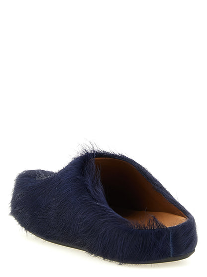 Flat Mule Mules Slip-On Shoes by Marni for men in calfskin leather blue showcases a resplendent Men's Calfskin Leather Flat Mule Mules Slip-On Shoes aesthetic, defined by its resplendent and elegant flat.