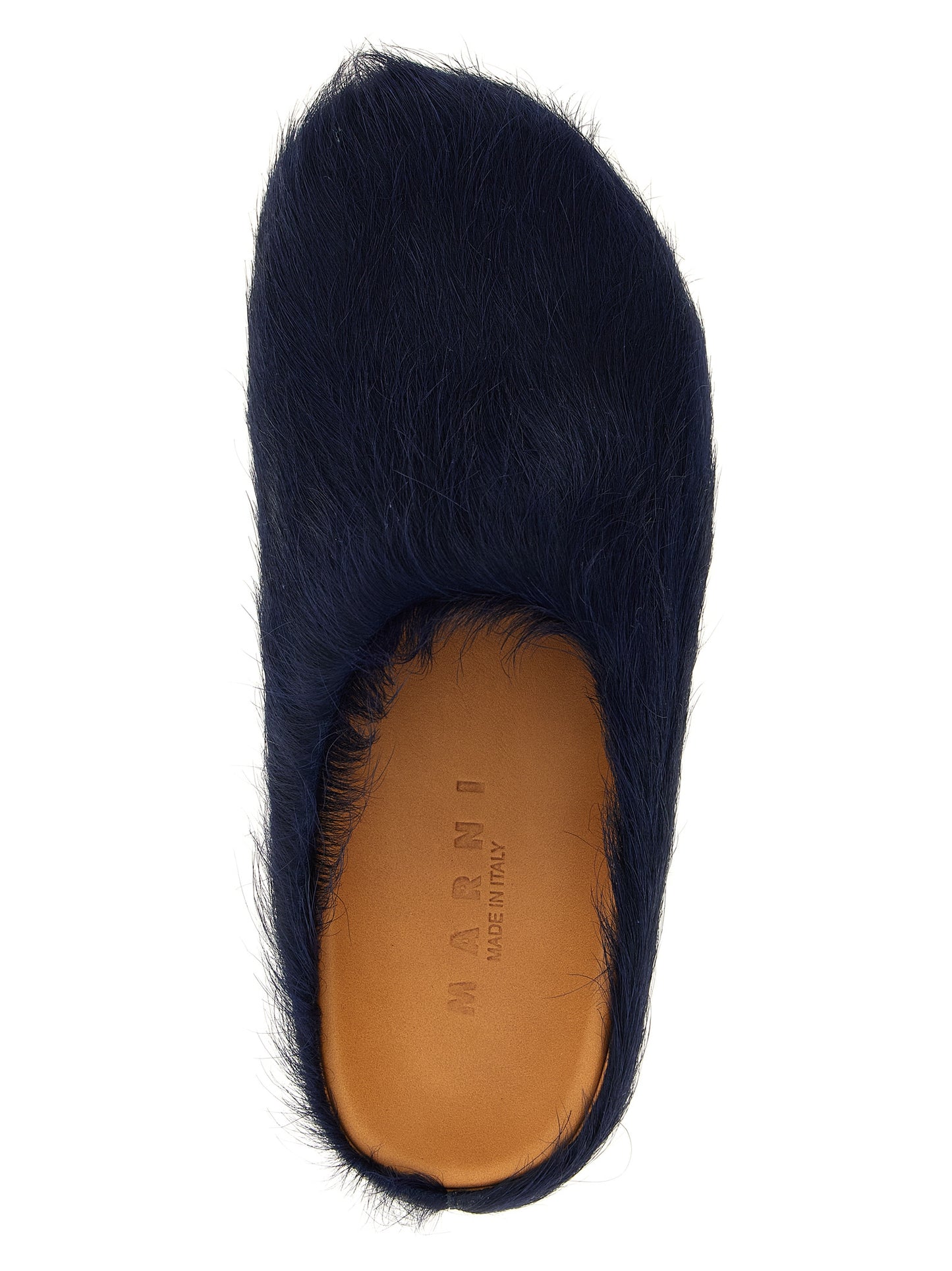 Flat Mule Mules Slip-On Shoes by Marni for men in calfskin leather blue features an ergonomic silhouette, perfectly showcasing Men's Calfskin Leather Flat Mule Mules Slip-On Shoes with its distinct flat and elegant .