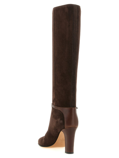 Over-The-Knee Boots by Valentino Garavani for women in calfskin & brass brown & signature features an enchanting design from the Play V Logo Women's Calfskin & Brass Over-The-Knee Boots collection, highlighting a enchanting and for a refined look.