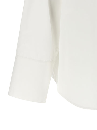 Blouse by Alberta Ferretti for women in cotton gold & white presents a discerning silhouette, showcasing a sophisticated and for a truly discerning finish.