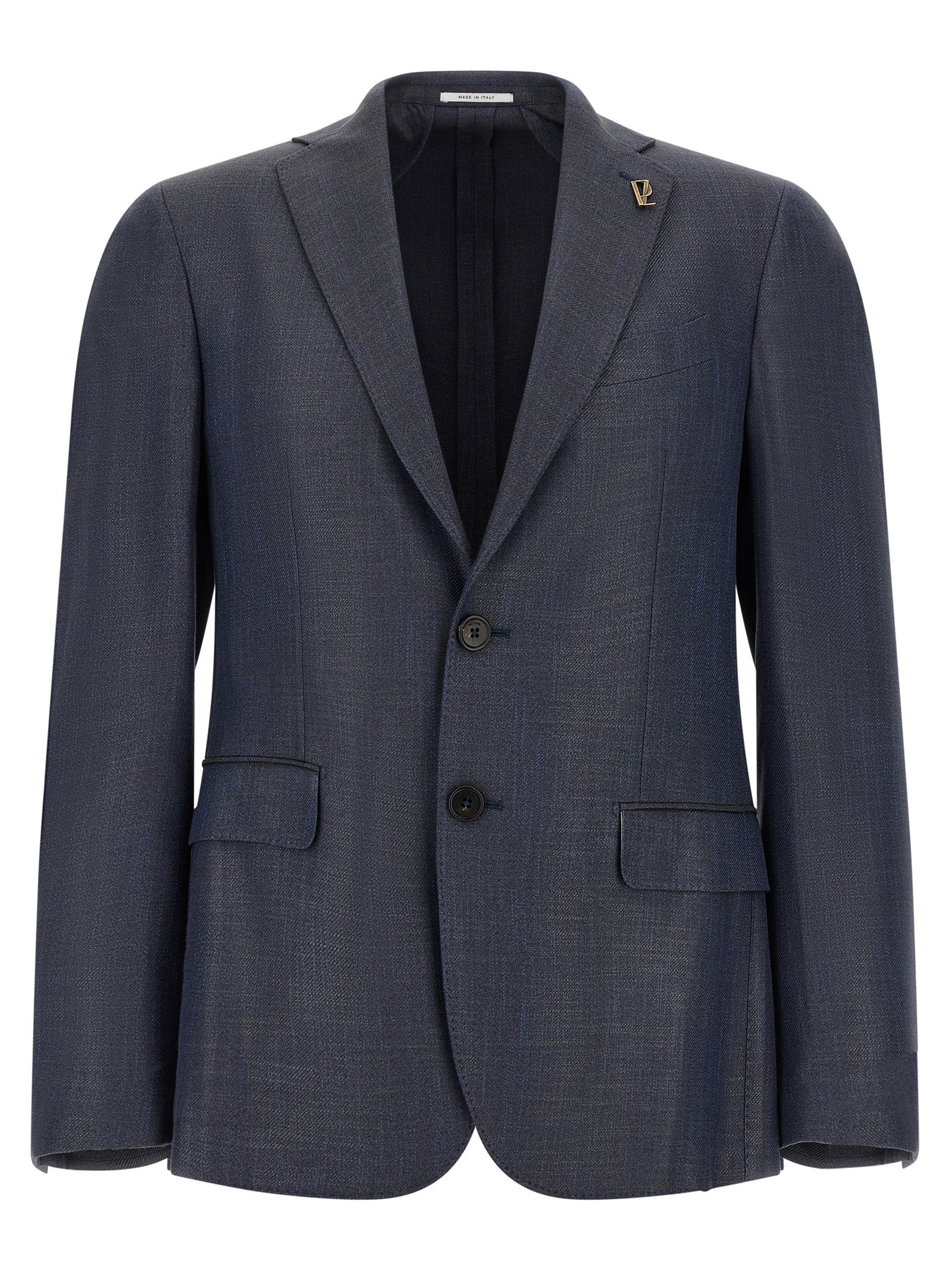 Blazer by Pal Zileri for men in viscose gold & navy presents a distinguished silhouette, detailed with a distinguished lapel neckline and distinctive for a truly sophisticated finish.