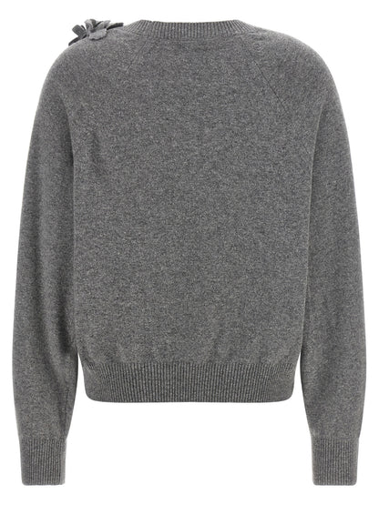 Cardigan by Alberta Ferretti for women in virgin wool gray & floral features an crisp silhouette, showcasing a sophisticated and detail for a truly crisp finish.