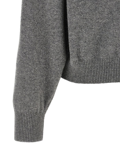 Cardigan by Alberta Ferretti for women in virgin wool gray & floral showcases a luxurious silhouette, meticulously detailed with a sophisticated and for a refined finish.