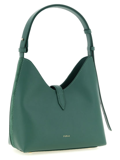 Hobo Shoulder Bag by Furla for women in suede calfskin leather bicolour & green features a enviable silhouette, showcasing a secure , ample , and enviable adjustable-strap & handle for a enviable finish.
