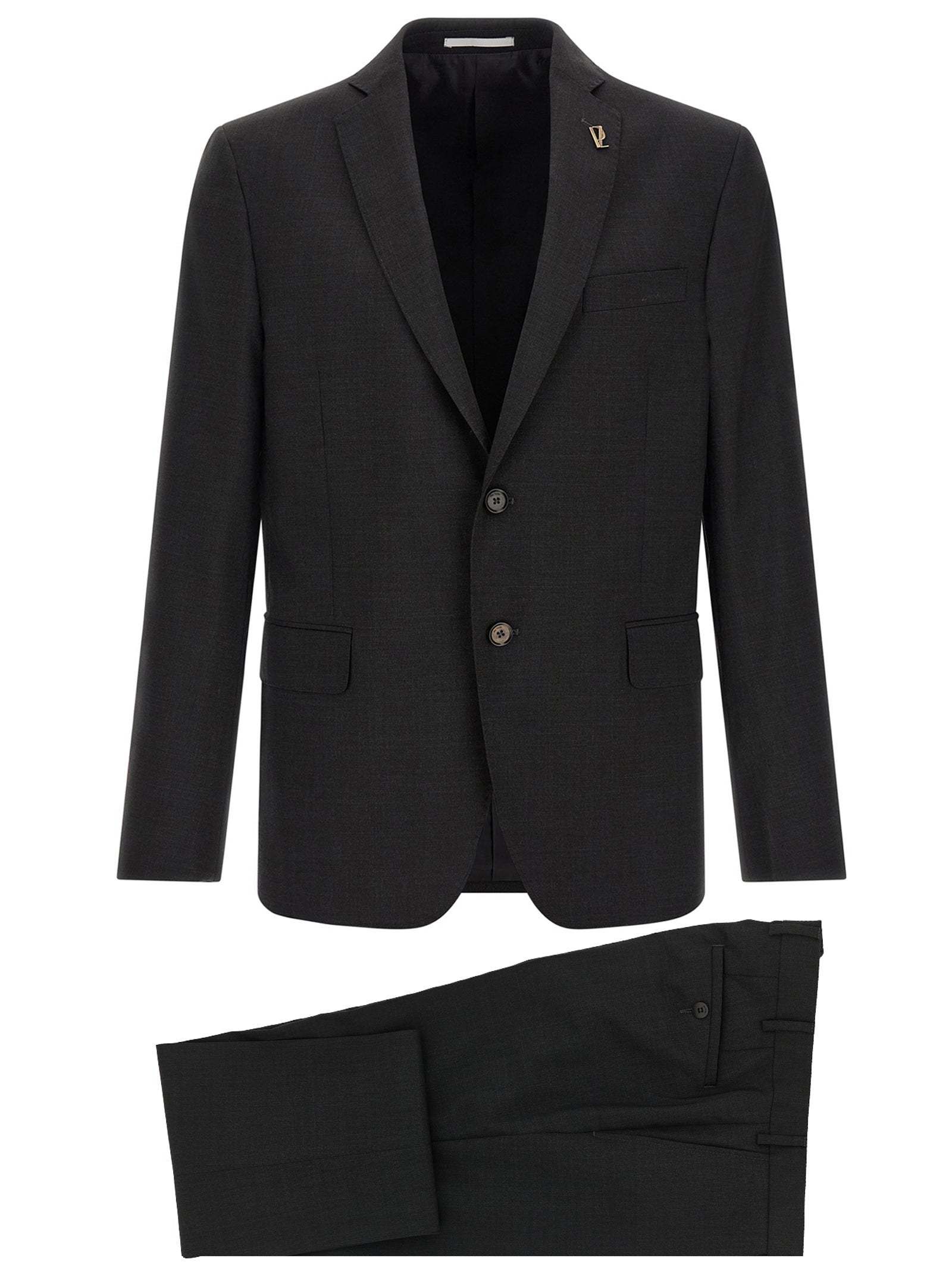 Pant Suit by Pal Zileri for men in wool gray presents a sharp silhouette, artfully finished with a sharp and a sophisticated for a truly sharp look.