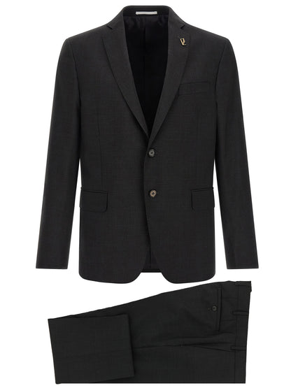 Pant Suit by Pal Zileri for men in wool gray presents a sharp silhouette, artfully finished with a sharp and a sophisticated for a truly sharp look.