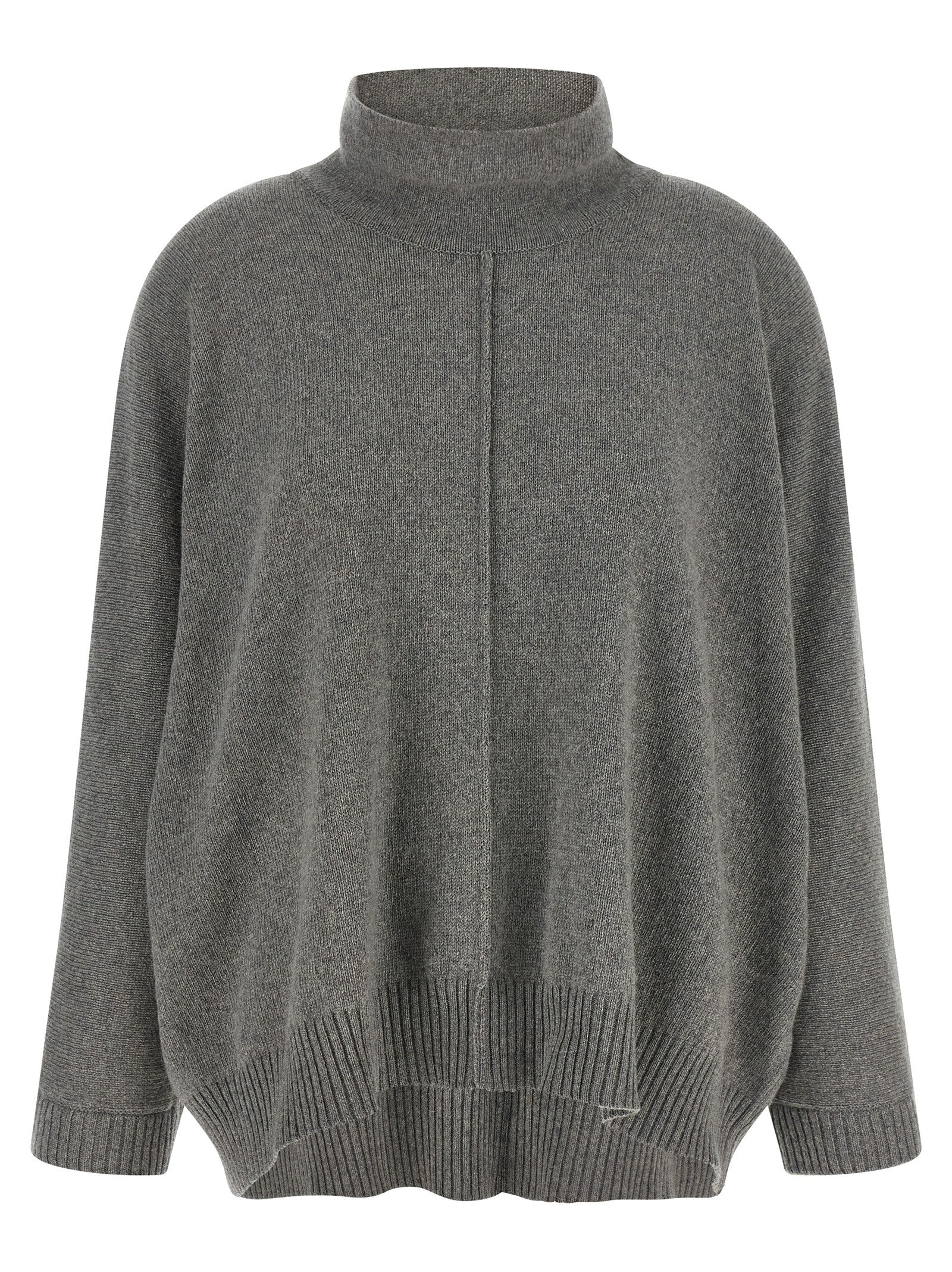 Cardigan by Alberta Ferretti for women in cashmere & acrylic fiber camel, gray & gold features a dramatic silhouette, showcasing a sophisticated and dramatic detail for a timeless, premium look.