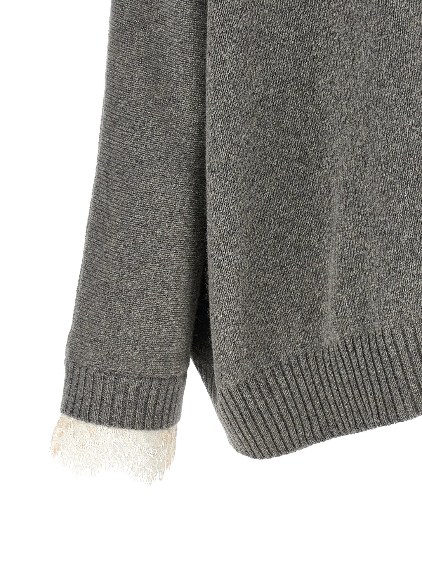 Cardigan by Alberta Ferretti for women in cashmere & acrylic fiber camel, gray & gold showcases a luxurious silhouette, meticulously detailed with a sophisticated and for a refined finish.
