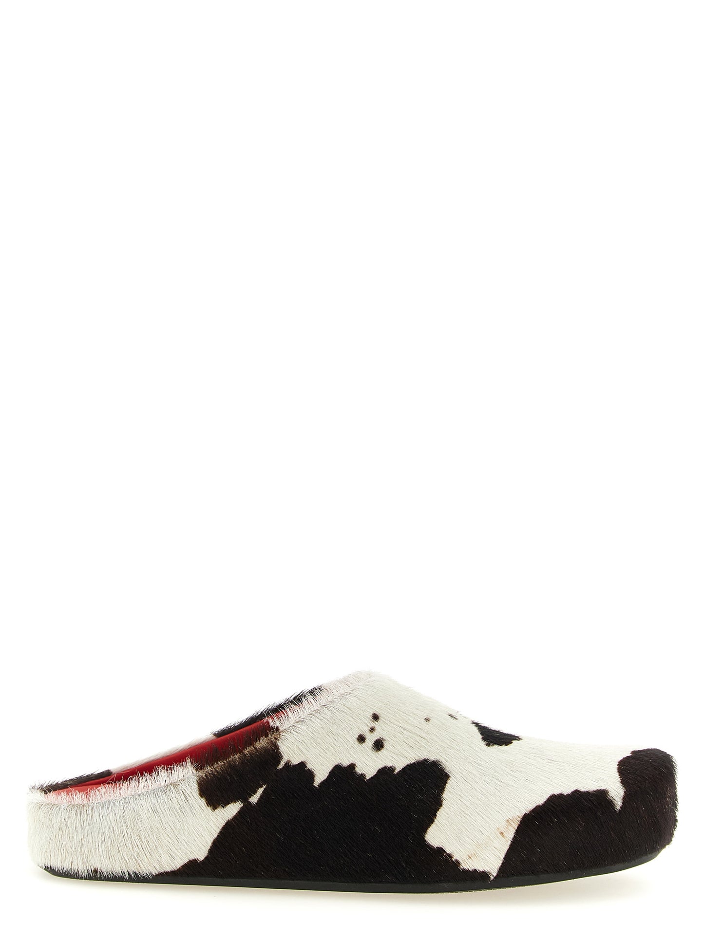 Clogs Flat Shoes by Marni for men in bos taurus calfskin leather animal, multicolor, red & print presents a impeccable silhouette as Pony Men's Bos Taurus Calfskin Leather Clogs Flat Shoes, artfully designed with a and a impeccable for a refined, upscale finish.