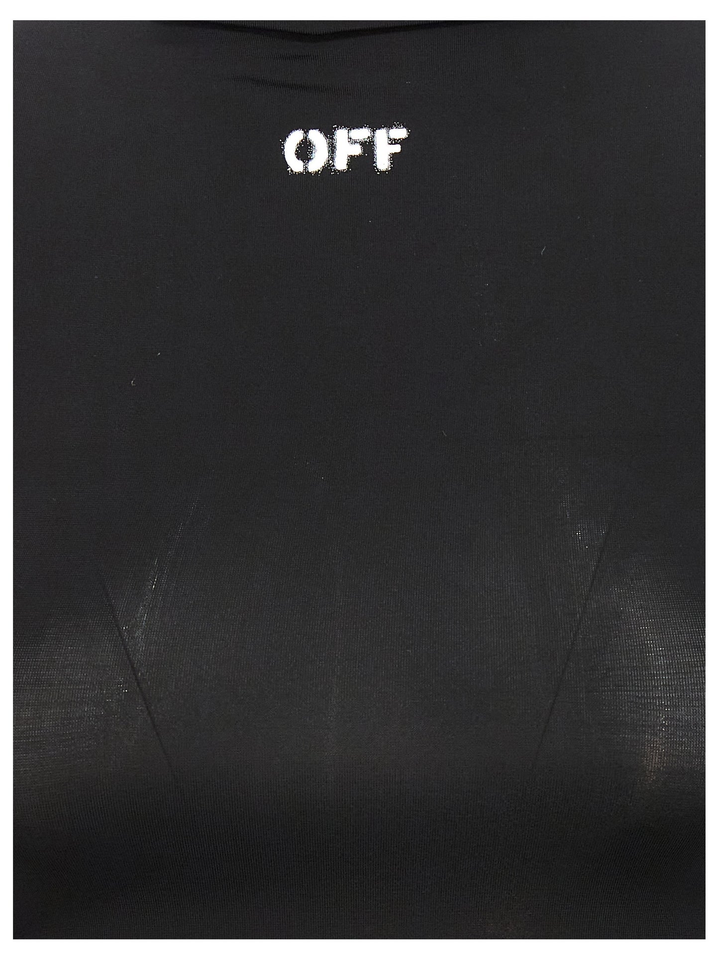 Activewear T-Shirt by Off-White for women in stretch fabric & acetate black, white & signature features a dynamic silhouette with and enhanced by functional .
