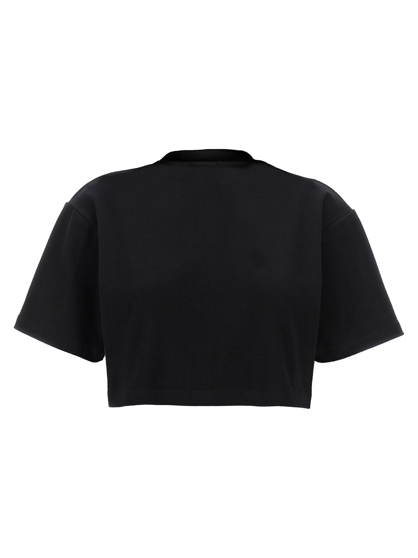 T-Shirt by Off-White for women in stretch cotton black & white showcases a chic silhouette, artfully detailed with a chic and for a chic finish.