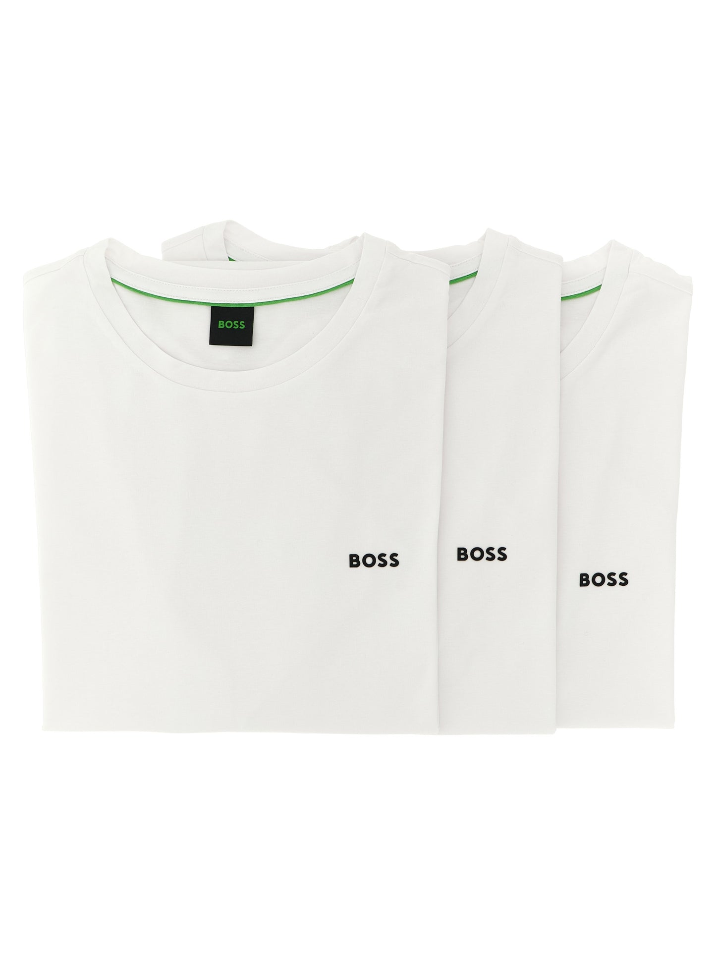 T-Shirt by Hugo Boss for men in stretch cotton green & white showcases a unassuming silhouette, artfully detailed with a refined crew neckline and unassuming short-sleeve for a sophisticated, contemporary look.