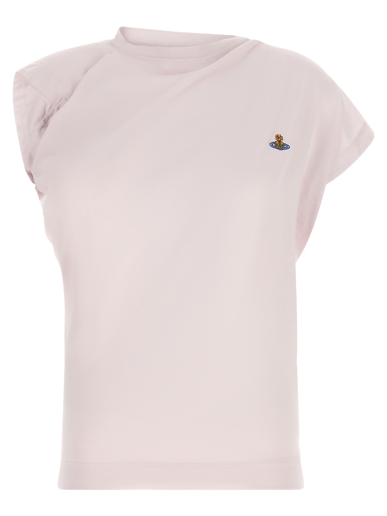 T-Shirt by Vivienne Westwood for women in cotton multicolor, pink & signature features a plush silhouette, showcasing a sophisticated and for a truly plush finish.