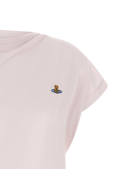 T-Shirt by Vivienne Westwood for women in cotton multicolor, pink & signature showcases a fashionable silhouette, elegantly detailed with a fashionable and for a sophisticated, high-fashion look.