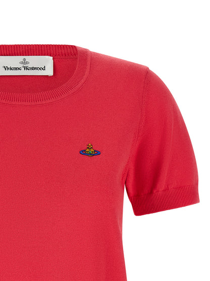 T-Shirt by Vivienne Westwood for women in cashmere cotton blend multicolor & red showcases a unassuming silhouette, artfully detailed with a refined and unassuming for a sophisticated, contemporary look.