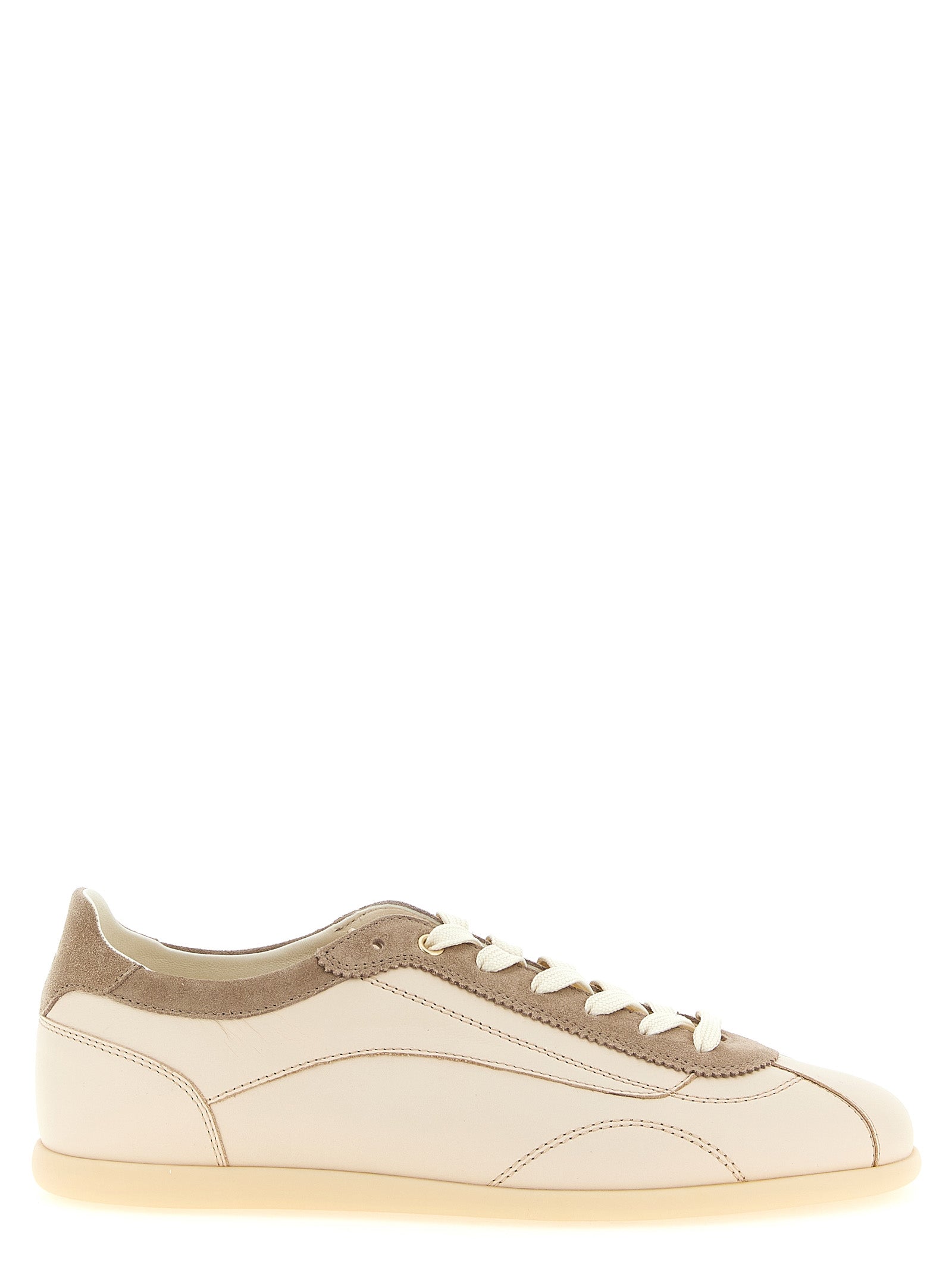 Sneakers by Brunello Cucinelli for men in suede calfskin leather & cotton beige & gold features an timeless silhouette from the Men's Low Top Suede Calfskin Leather & Cotton Sneakers collection, showcasing a signature low-top style with an timeless finish.