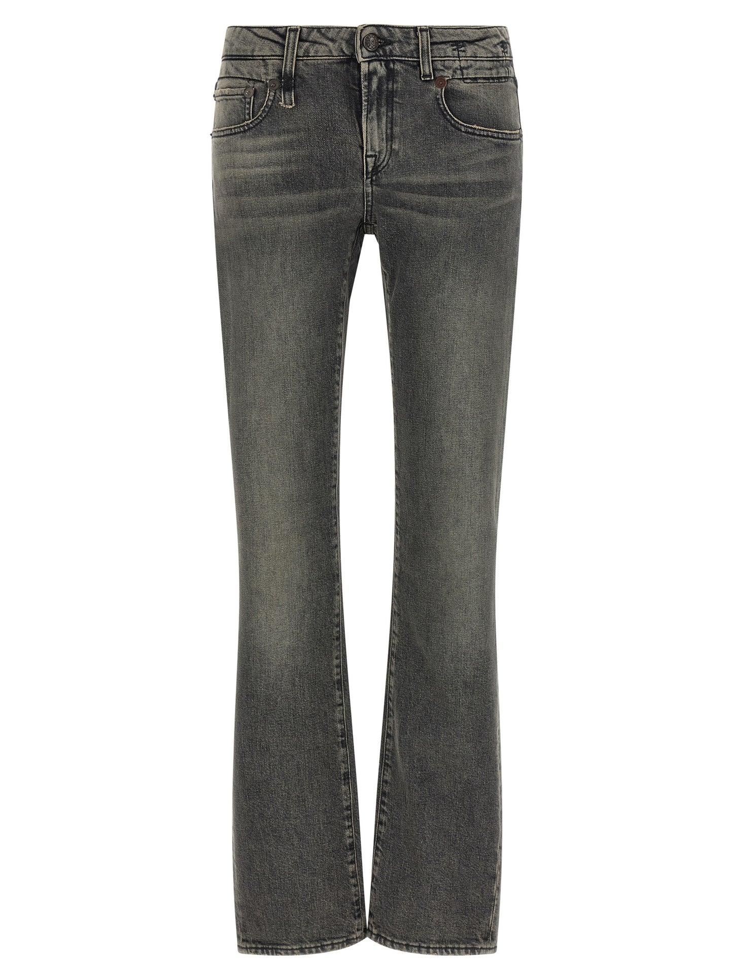Jeans by R13 for women in stretch denim cotton black, dark-gray, gold & signature features an sophisticated low rise and bootcut with a precise long, creating a sophisticated and sophisticated silhouette.