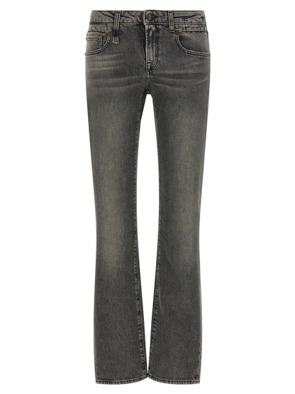 Jeans by R13 for women in stretch denim cotton black, dark-gray, gold & signature features an sophisticated low rise and bootcut with a precise long, creating a sophisticated and sophisticated silhouette.