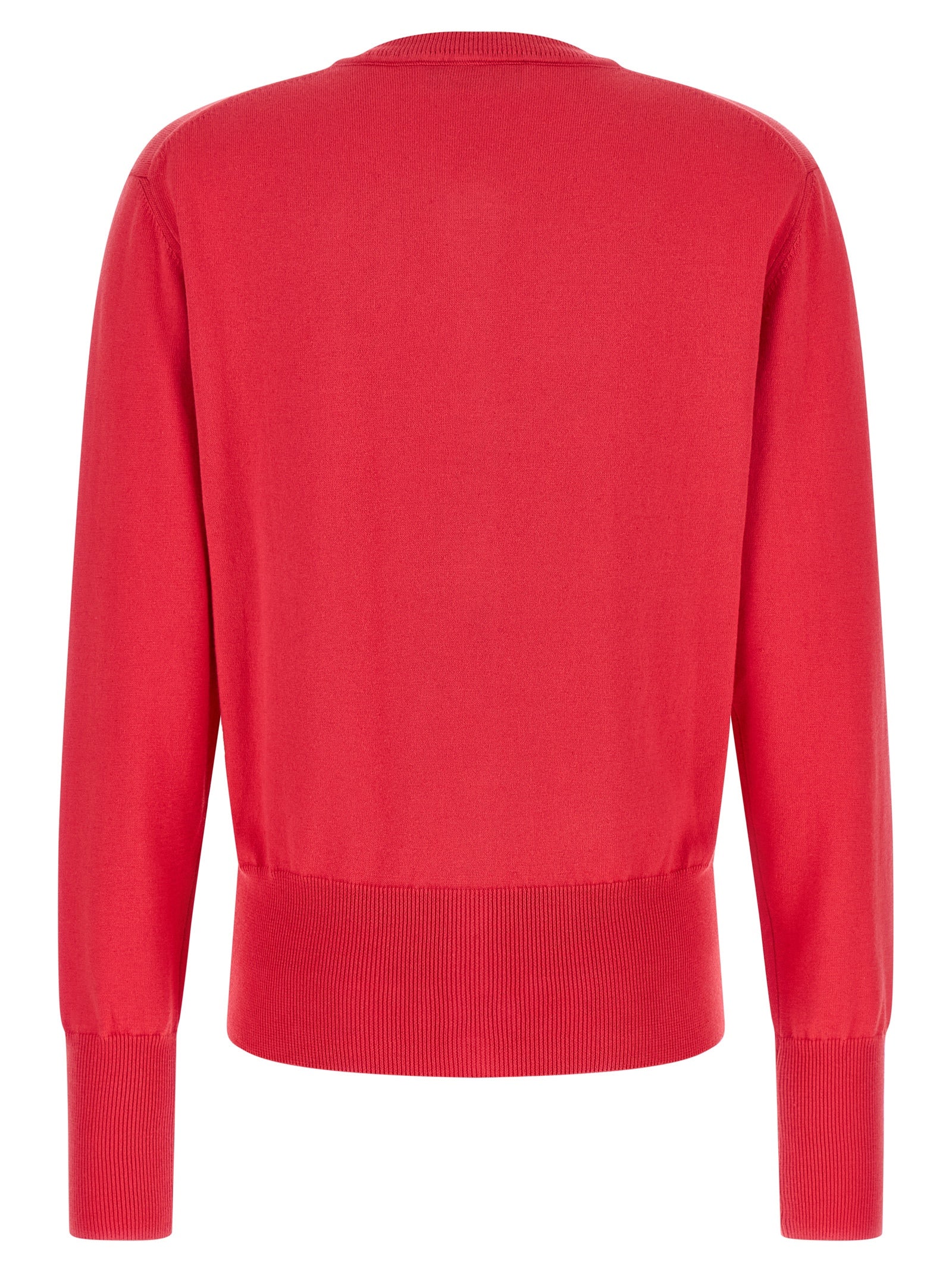 Cardigan by Vivienne Westwood for women in cashmere cotton blend amber, multicolor, red & signature showcases a captivating silhouette, artfully detailed with a captivating and round neckline for a truly sophisticated captivating look.