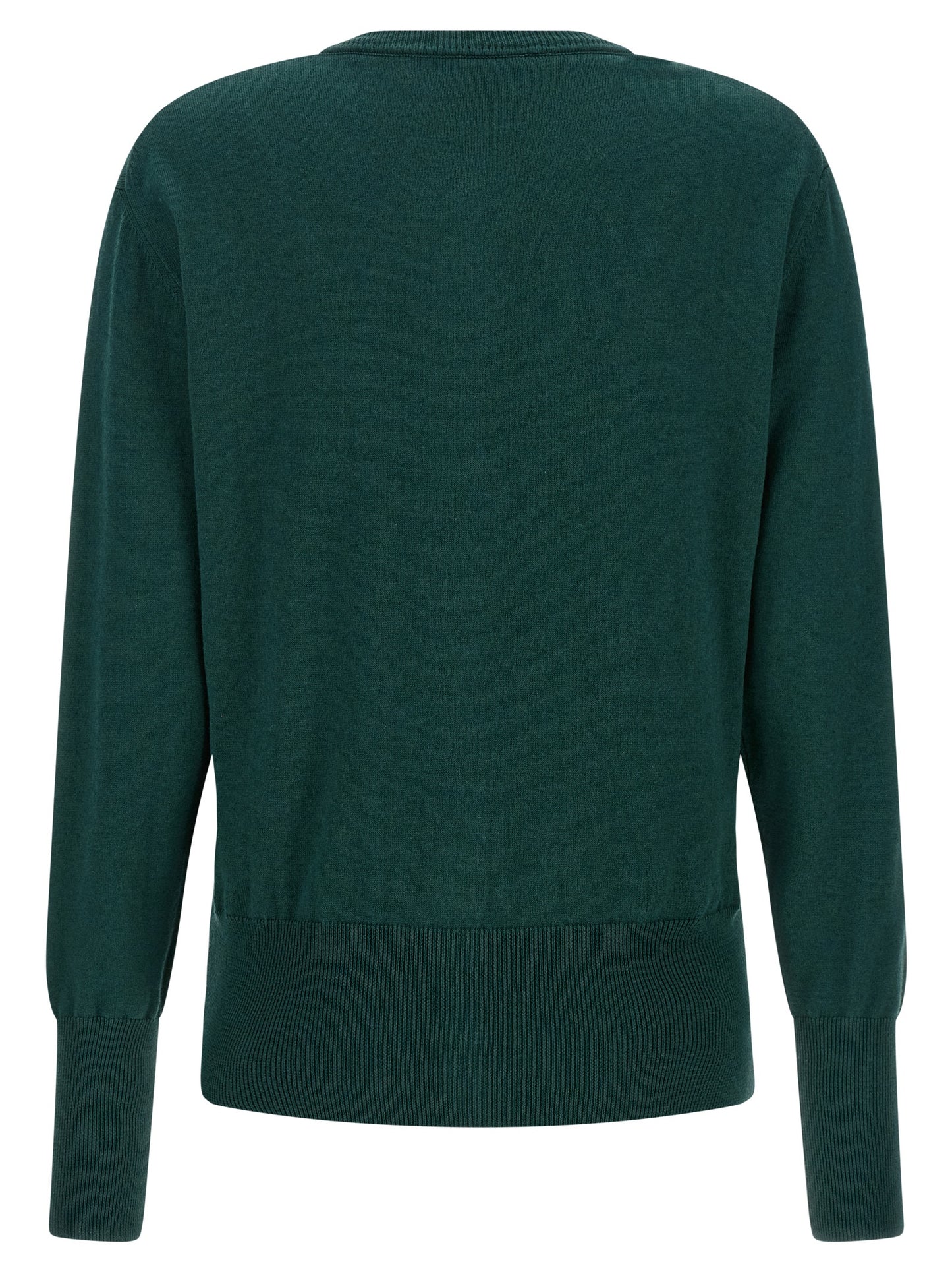 Cardigan by Vivienne Westwood for women in cotton canvas & cashmere bicolour, green & horn showcases a luxurious silhouette, meticulously detailed with a sophisticated crew neckline and for a refined finish.