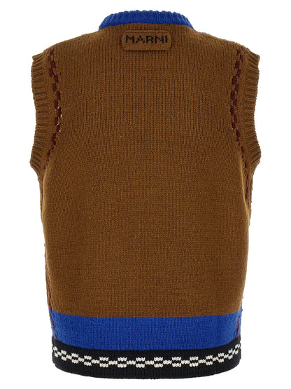 Sweater by Marni for men in wool multicolor & patterned showcases an masterful silhouette, artfully detailed with a masterful round neckline and for a sophisticated, premium finish.