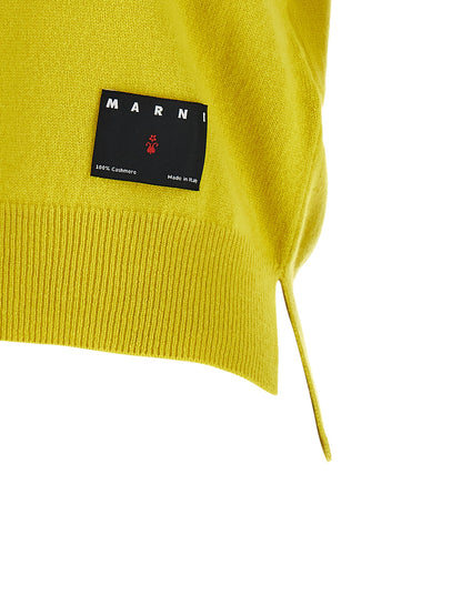 Polo Shirt by Marni for women in cashmere bicolour, gray & yellow presents a distinguished silhouette, showcasing a sophisticated and distinguished for a truly distinguished finish.