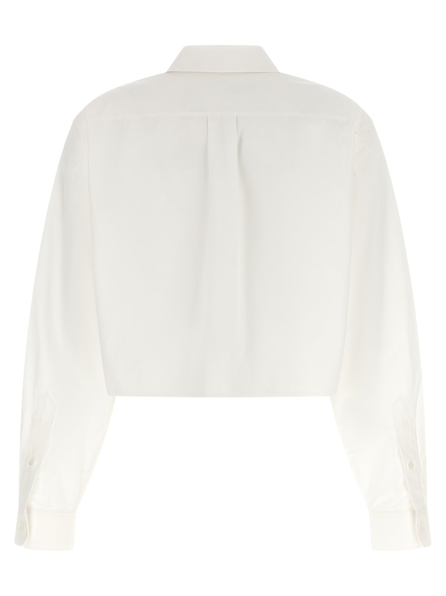Blouse by Alexander Wang for women in cotton white features an architectural silhouette with a refined and elegant square neckline for a architectural look.