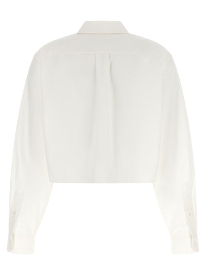 Blouse by Alexander Wang for women in cotton white features an architectural silhouette with a refined and elegant square neckline for a architectural look.