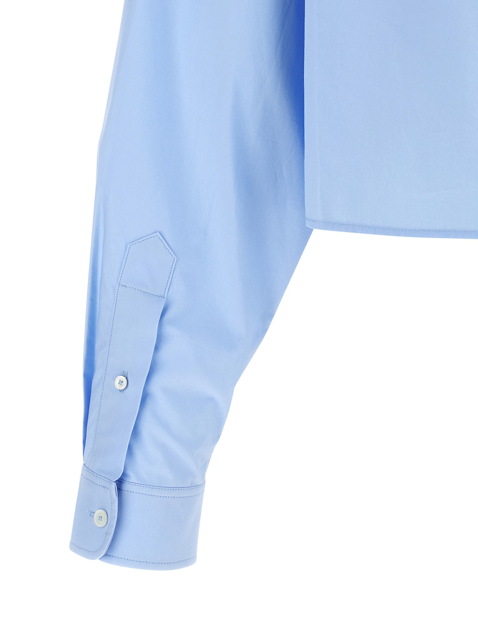 Blouse by Alexander Wang for women in cotton light-blue showcases a sharp silhouette, elegantly detailed with a sharp and sharp .