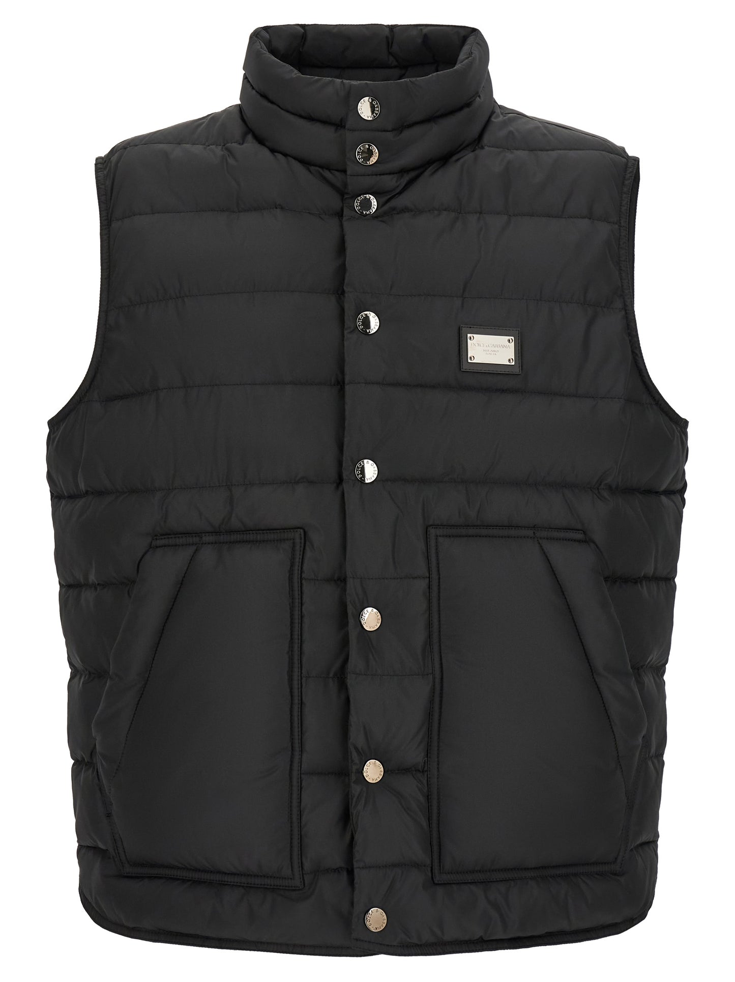 Vest by Dolce & Gabbana for men in polyester black features a enviable silhouette, elegantly detailed with a enviable and functional pockets for a enviable finish.