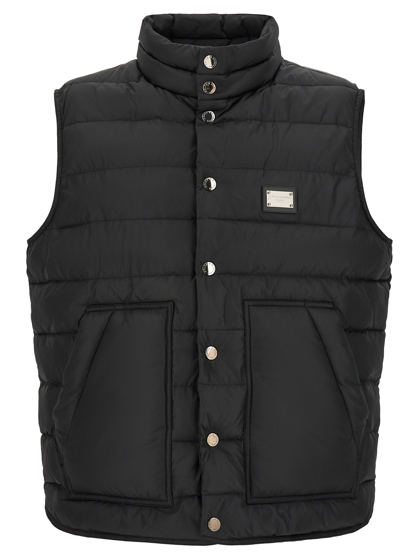Vest by Dolce & Gabbana for men in polyester black features a enviable silhouette, elegantly detailed with a enviable and functional pockets for a enviable finish.
