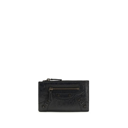 Cardholder Wallet by Balenciaga for women in bos taurus suede calf leather black presents a refined silhouette, artfully capturing the essence of the Le City Bos Taurus Suede Calf Leather Cardholder Wallet design with sophisticated card-organization coin-purse for a refined look.