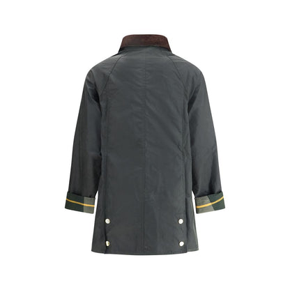 Jacket by Barbour for women in cotton bicolour & tartan showcases a contemporary silhouette, detailed with a contemporary round neckline and premium pockets for a sophisticated finish.