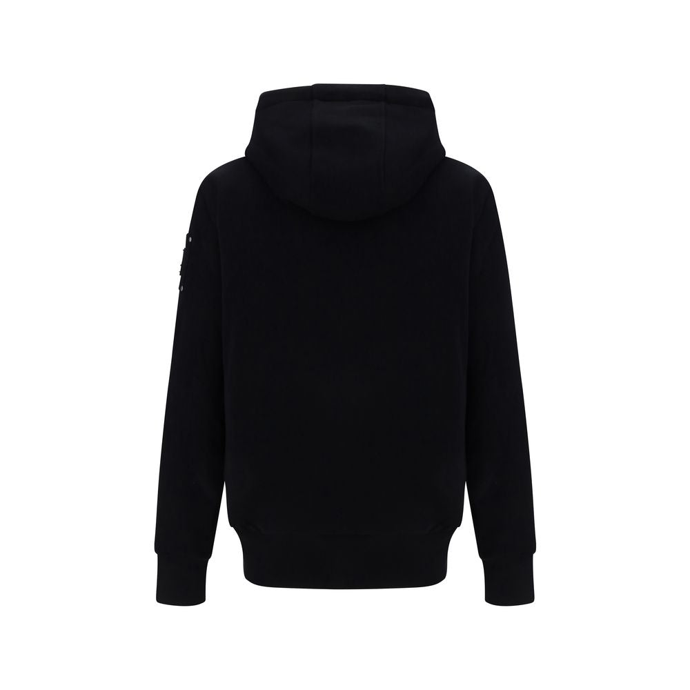 Sweatshirt Hoodie by Moose Knuckles for men in polyester cotton & fur black & monogram features a slouchy chic silhouette, detailed with a slouchy chic and a signature hooded neckline for an elevated aesthetic.