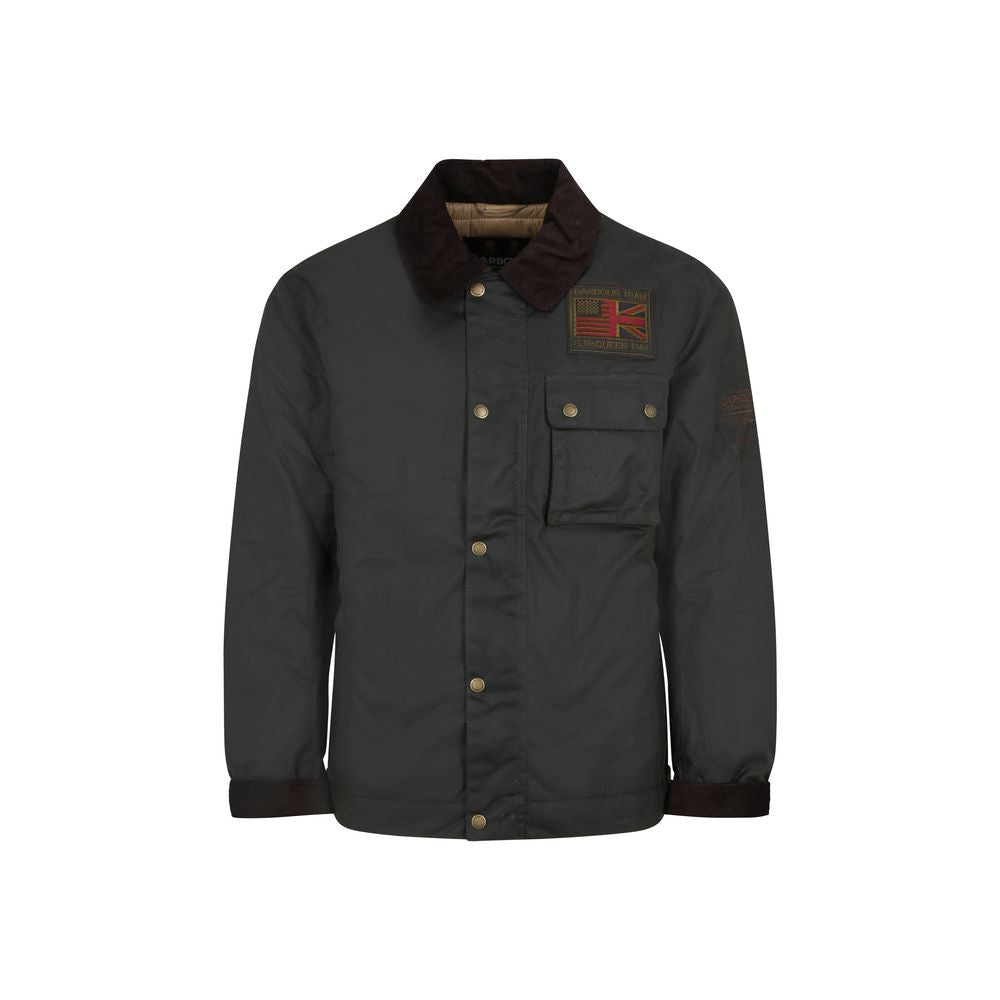 Jacket by Barbour International for men in cotton bicolour showcases a contemporary silhouette, detailed with a contemporary and premium pockets for a sophisticated finish.