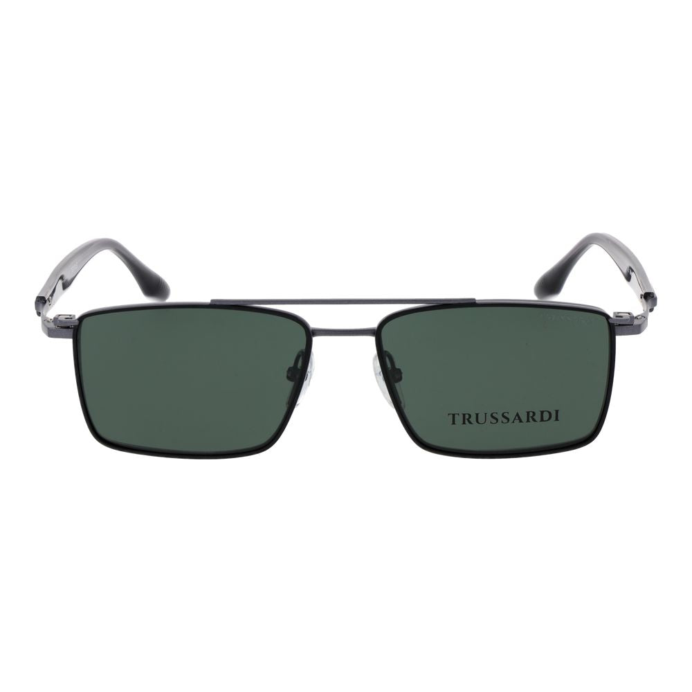 Eyeglasses Frames by Trussardi for men in and gray showcases a refined silhouette, detailed with a gunmetal coloured frame finish and a sophisticated full-frame frame design.