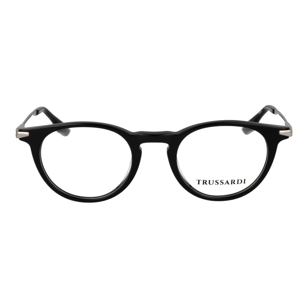 Eyeglasses Frames by Trussardi for unisex in acetate and black showcases an refined full-frame frame design featuring a sophisticated black coloured frame for an refined and refined aesthetic.