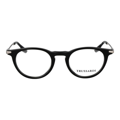 Eyeglasses Frames by Trussardi for unisex in acetate and black showcases an refined full-frame frame design featuring a sophisticated black coloured frame for an refined and refined aesthetic.