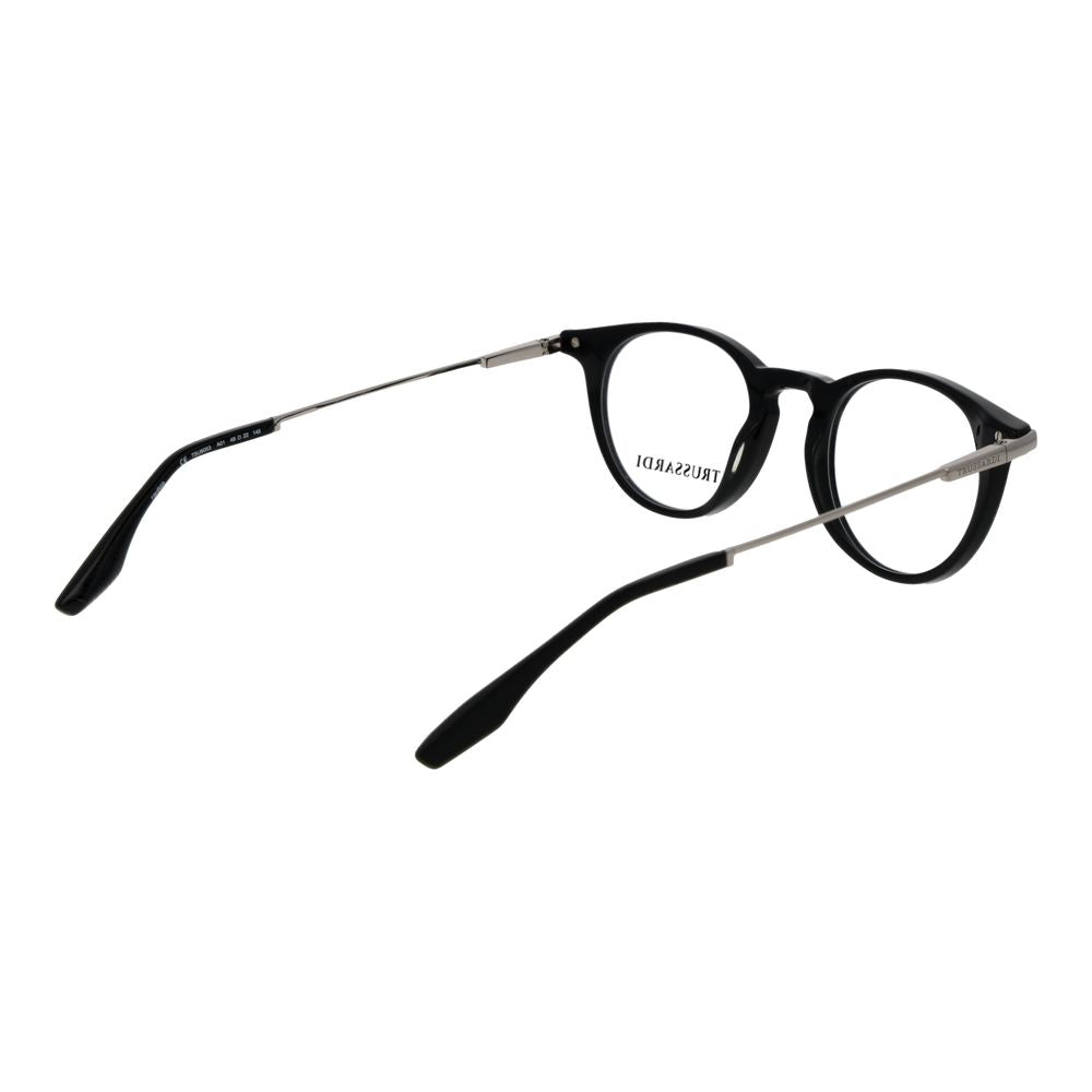 Eyeglasses Frames by Trussardi for unisex in acetate and black showcases a refined silhouette, detailed with a black coloured frame finish and a sophisticated full-frame frame design.