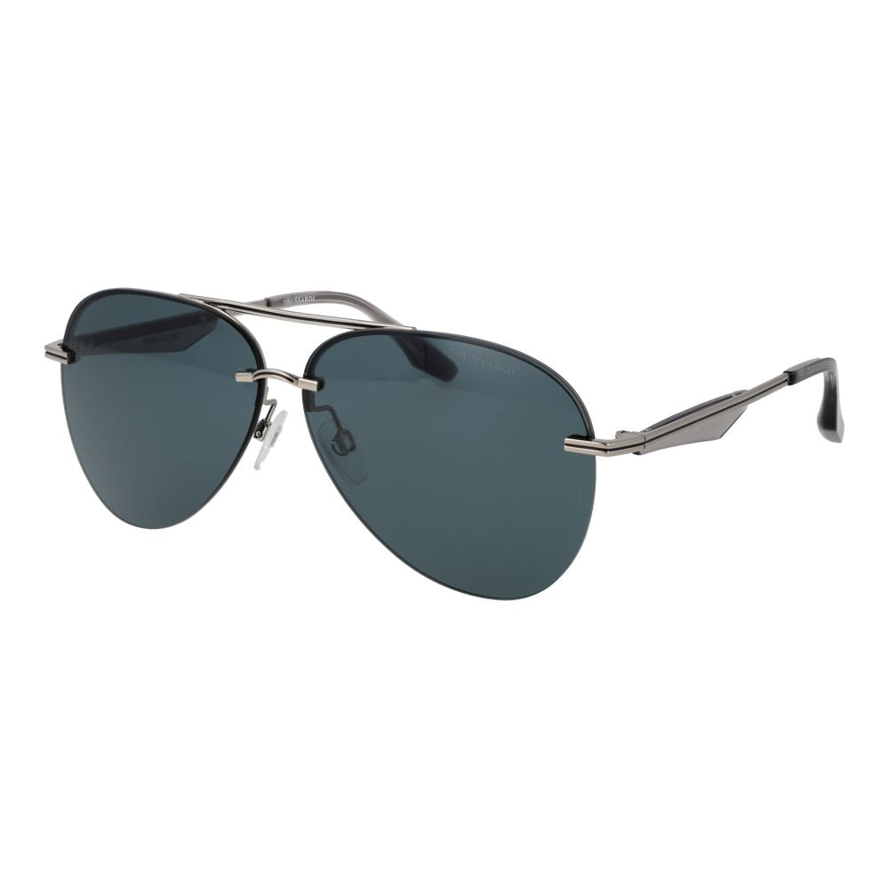 Trussardi Aviator Rimless Non-Polarized Dark-Tint Metal Sunglasses - Grey