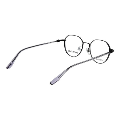 Eyeglasses Frames by Trussardi for men in titanium black showcases a refined full-frame frame design with a refined black coloured frame finish for a refined and sophisticated look.