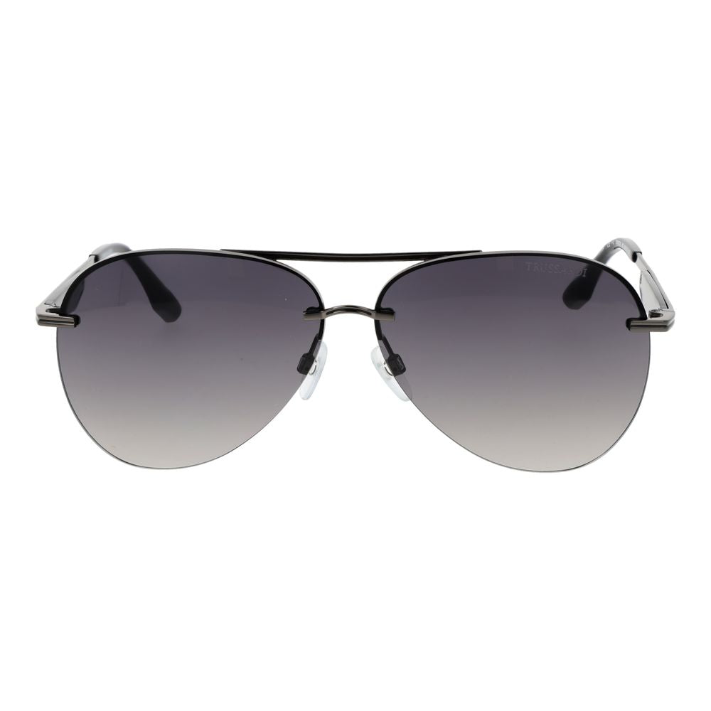 Trussardi Aviator Rimless Gradient Medium-Tint Metal Sunglasses - Grey
