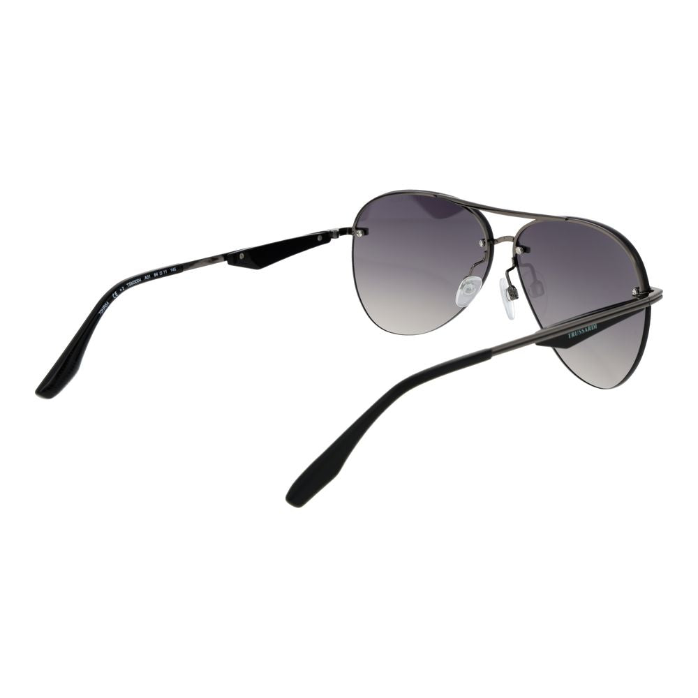 Trussardi Aviator Rimless Gradient Medium-Tint Metal Sunglasses - Grey