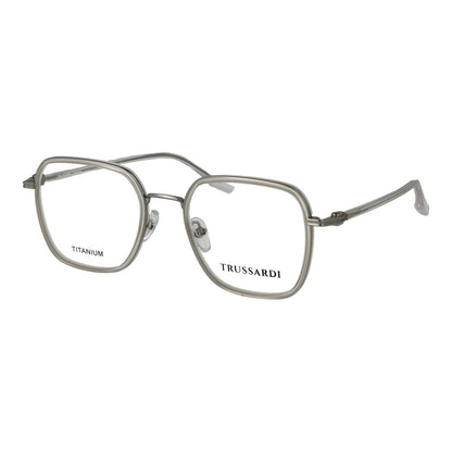 Eyeglasses Frames by Trussardi for unisex in titanium gray features an refined silhouette, showcasing the refined gray coloured frame and sophisticated full-frame frame design.
